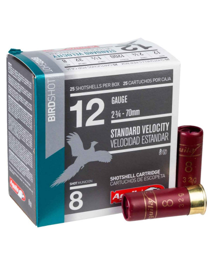 Aguila Bird Shot 12 Gauge 2-3/4in #8 1-1/8oz Upland Shotshells - 25 Rounds Aguila Bird Shot 12 Gauge 2-3/4in #8 1-1/8oz Upland Shotshells - 25 Rounds