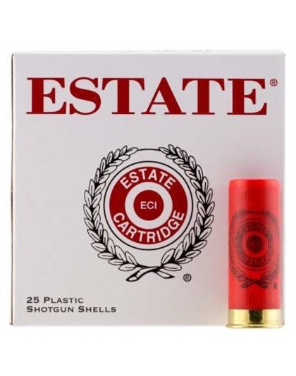 Estate 12 Gauge Ammunition SS12H8CASE 2-3/4" 1-1/8oz #8 shot 1200 fps 25 Rounds per box Estate 12 Gauge Ammunition SS12H8CASE 2-3/4" 1-1/8oz #8 shot 1200 fps 25 Rounds per box