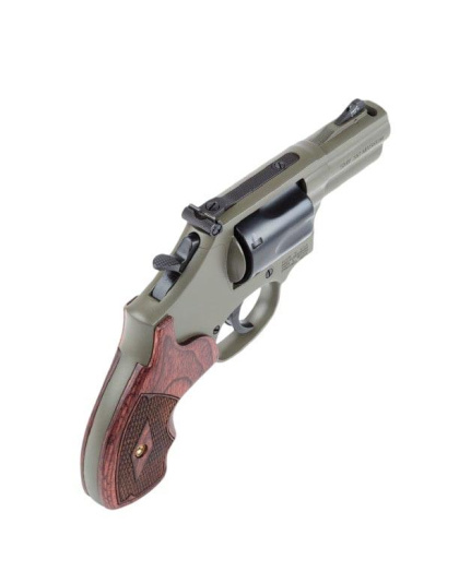 S&W PC Model 19 Carry Comp Handgun .357 Mag/.38 Spl(+P) 6rd Capacity 2.5" Barrel Moss Cerakote Rosewood Grip S&W PC Model 19 Carry Comp Handgun .357 Mag/.38 Spl(+P) 6rd Capacity 2.5" Barrel Moss Cerakote Rosewood Grip