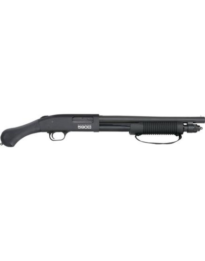 Mossberg 590s Shockwave Shotgun 12 ga 3&quot; Chamber 8,5,4rd Magazine 14.375&quot; Barrel Black Strapped Forend