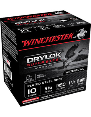Winchester 10 Gauge Ammunition Drylock XSC10BBB 3-1/2&quot; BBB Shot 1-5/8oz 1350fps 25 Rounds