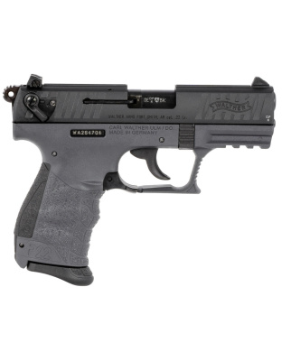 Walther 5120765 P22Q .22LR 3.42&quot; Threaded Barrel 10+1 Black/Tungsten Gray