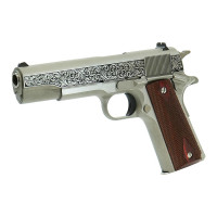 Colt Government Model "Filigree Frame and Barrel" Handgun .45 ACP 7rd Magazine 5" Barrel Stainless Frame