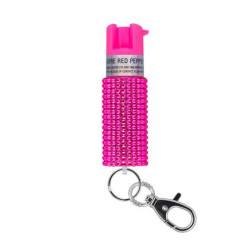 Sabre Jeweled Pepper Spray with Key Ring Pink